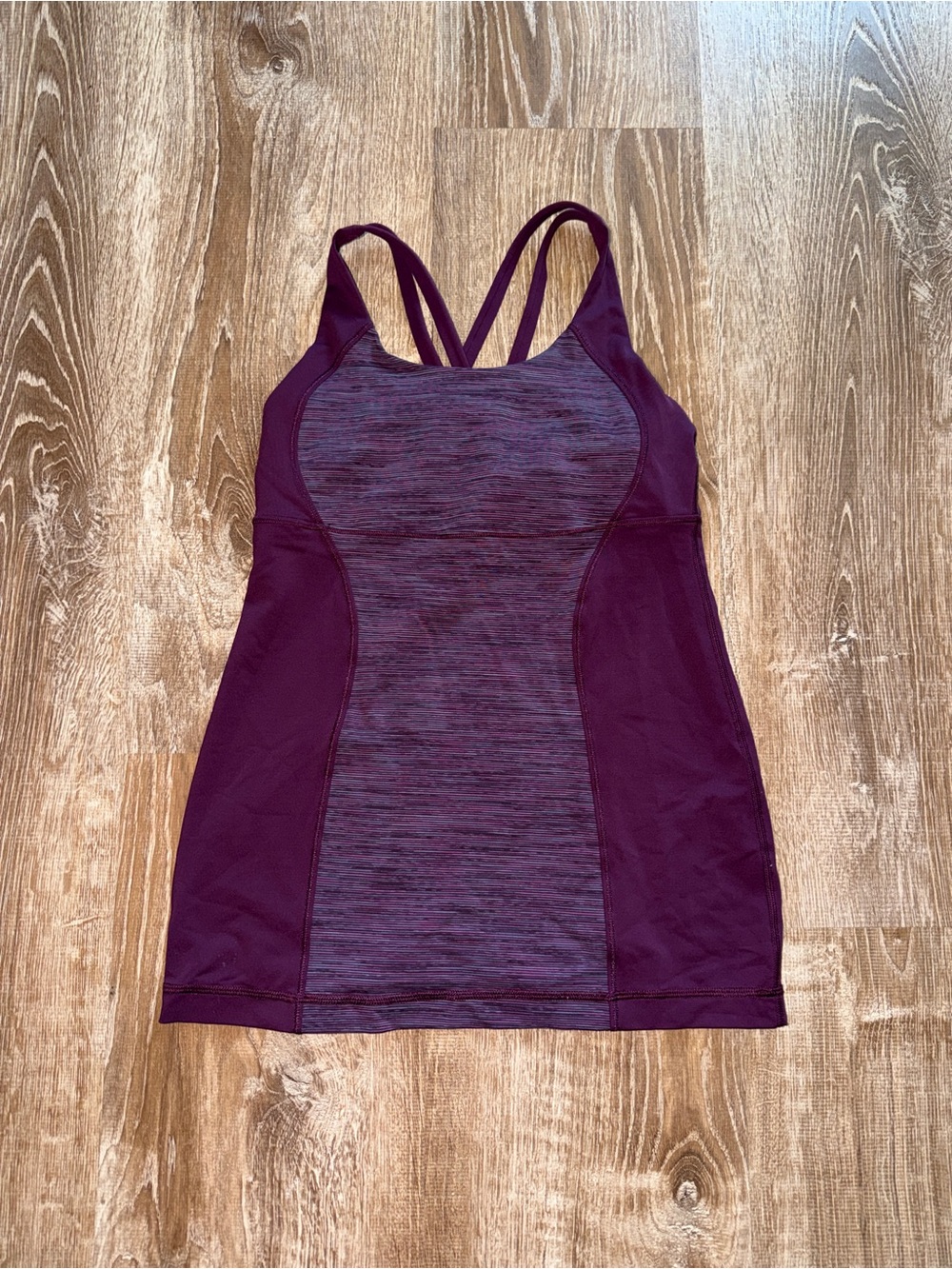 Vintage Y2K Lululemon Women's Purple Strappy Active Tank Top